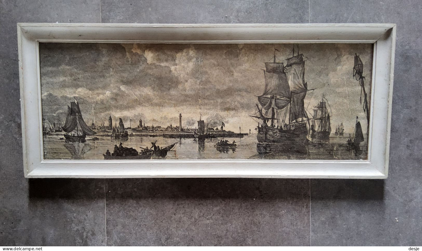 Gravure Havenzicht Van Oostende 1784 - Huiles