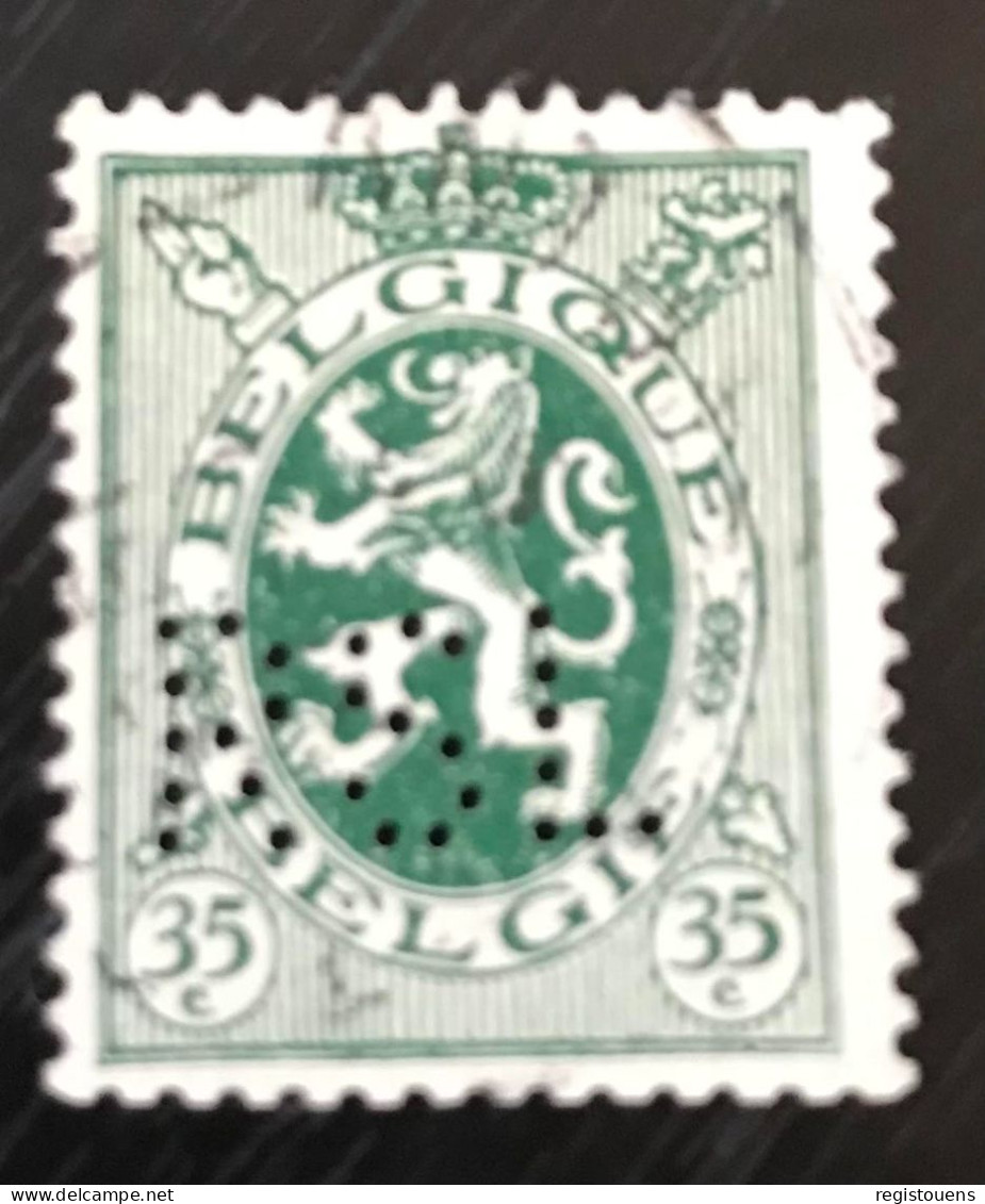 Timbre Oblitéré Perforé Belgique 1929 - 1929-1937 Heraldischer Löwe