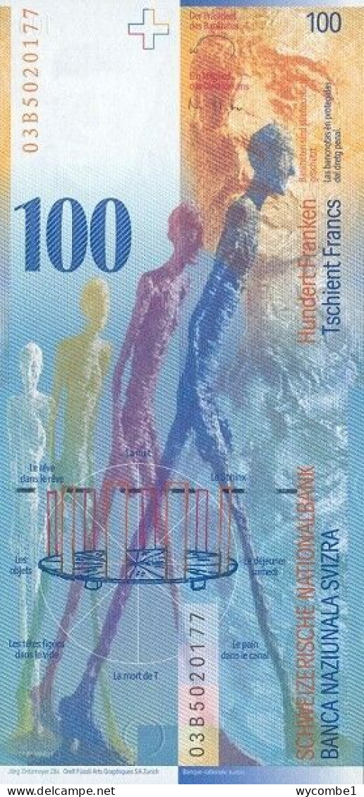 SWITZERLAND - 2003 100 Francs Raggenblas And Blattner UNC - Suiza