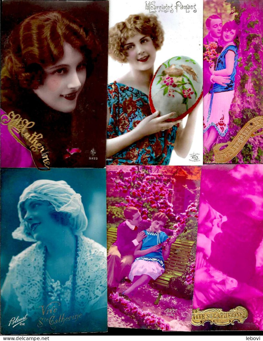 Lot De 88 Cartes Postales Dites « Romantiques » - Période+/- 1930 Représentant La Plupart  De Jeunes Femmes Et Des ---> - Collections & Lots