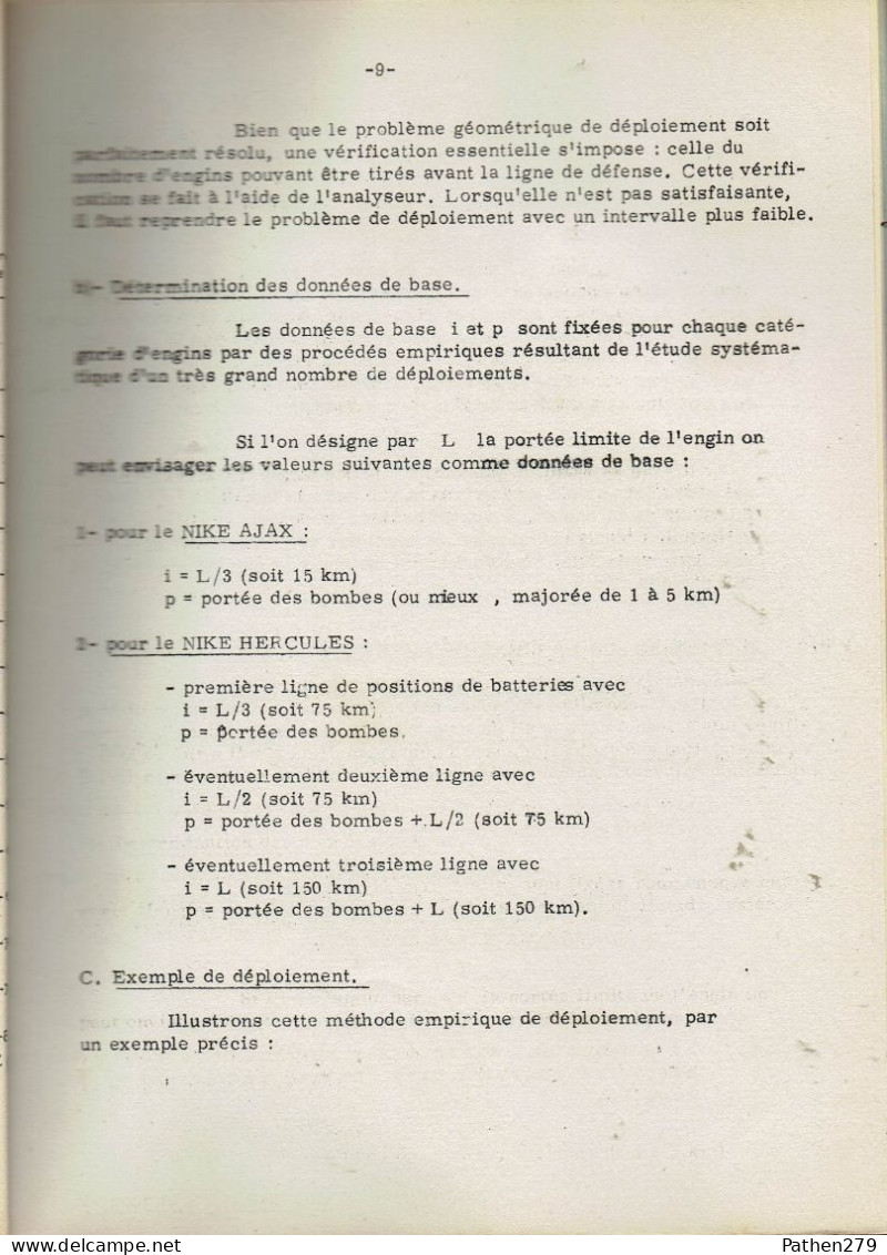 Fascicule De Cours ESAA Nimes 1958 - Le Déploiement Des Unités D'engins Sol-air - Cours Pratique De Tir Anti-aérien - Andere & Zonder Classificatie