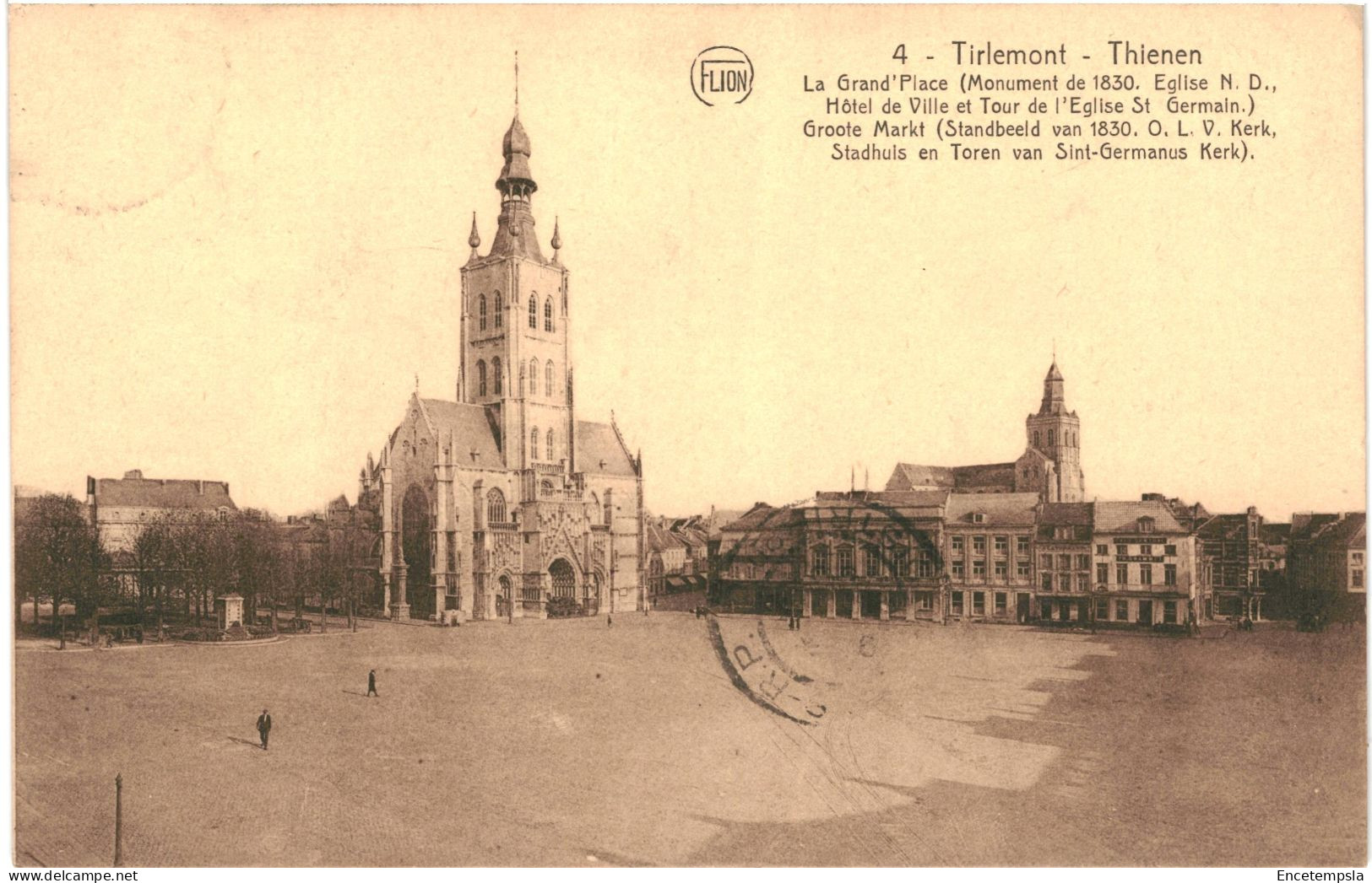 CPA  Carte Postale Belgique Tirlemont La Grand Place  Hôtel De Ville Et église Notre Dame 1931 VM71895ok - Tienen