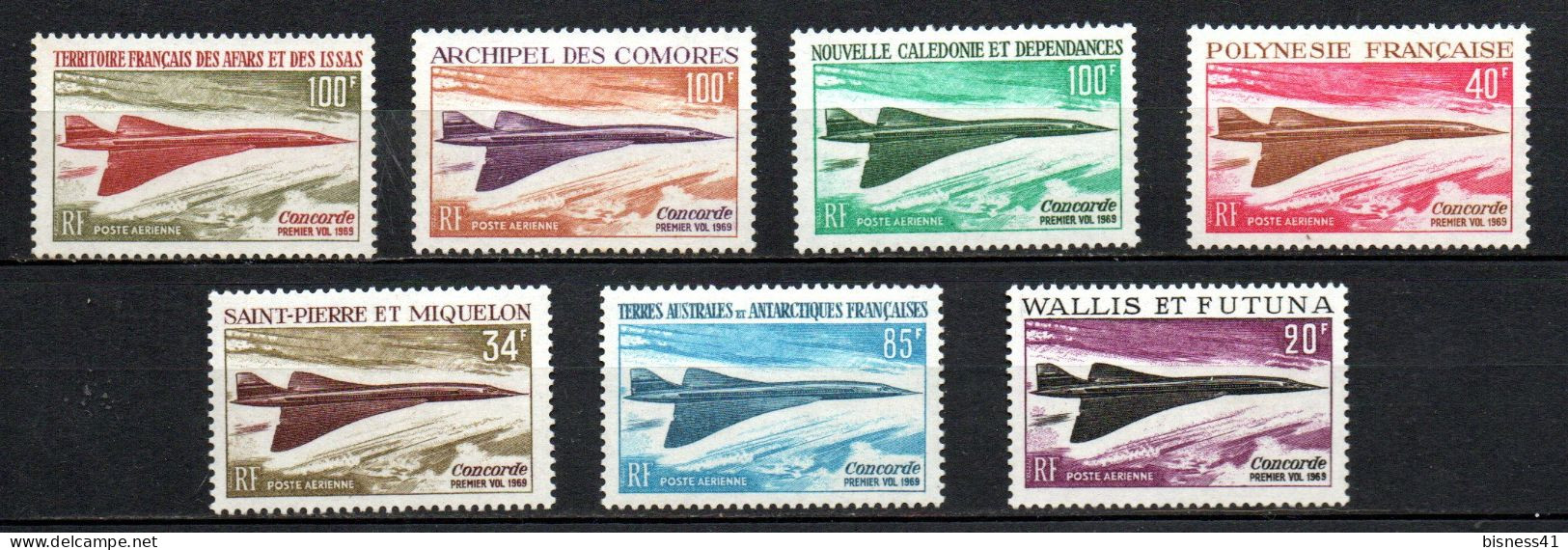 Col38 Colonie 1969 Grande Série Concorde Neuf XX MNH Luxe Cote : 304,00€ - 1969 Avion Supersonique Concorde