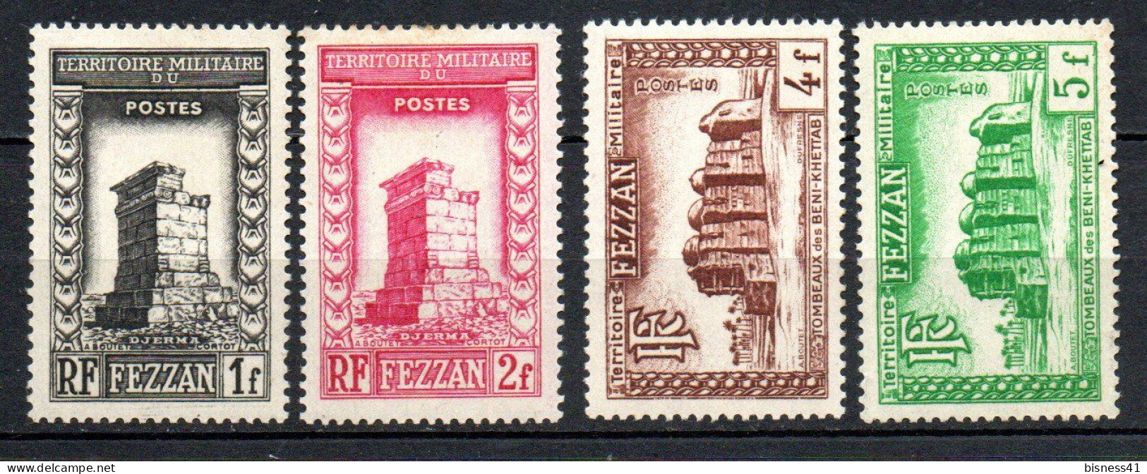 Col38 Colonie Fezzan N° 43 à 46 Neuf X MH Cote : 7,00€ - Unused Stamps