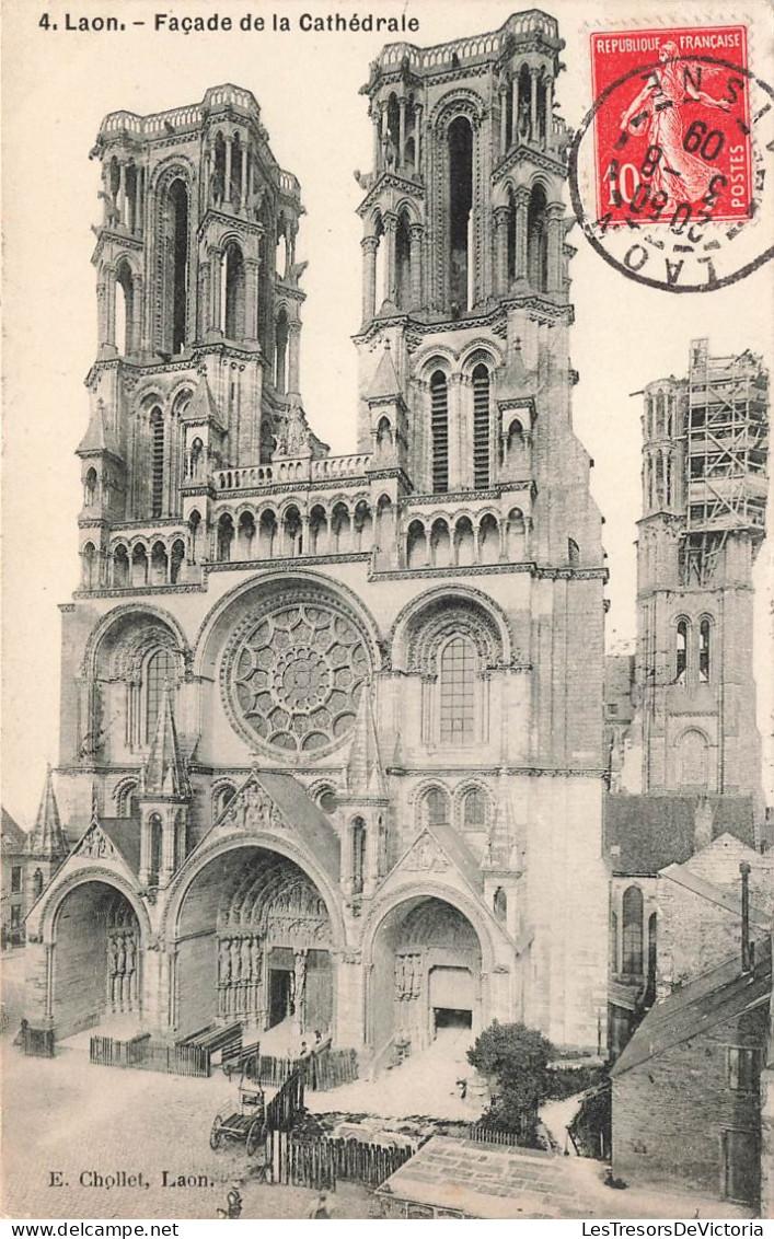 FRANCE - Laon - Façade De La Cathédrale - Carte Postale Ancienne - Laon