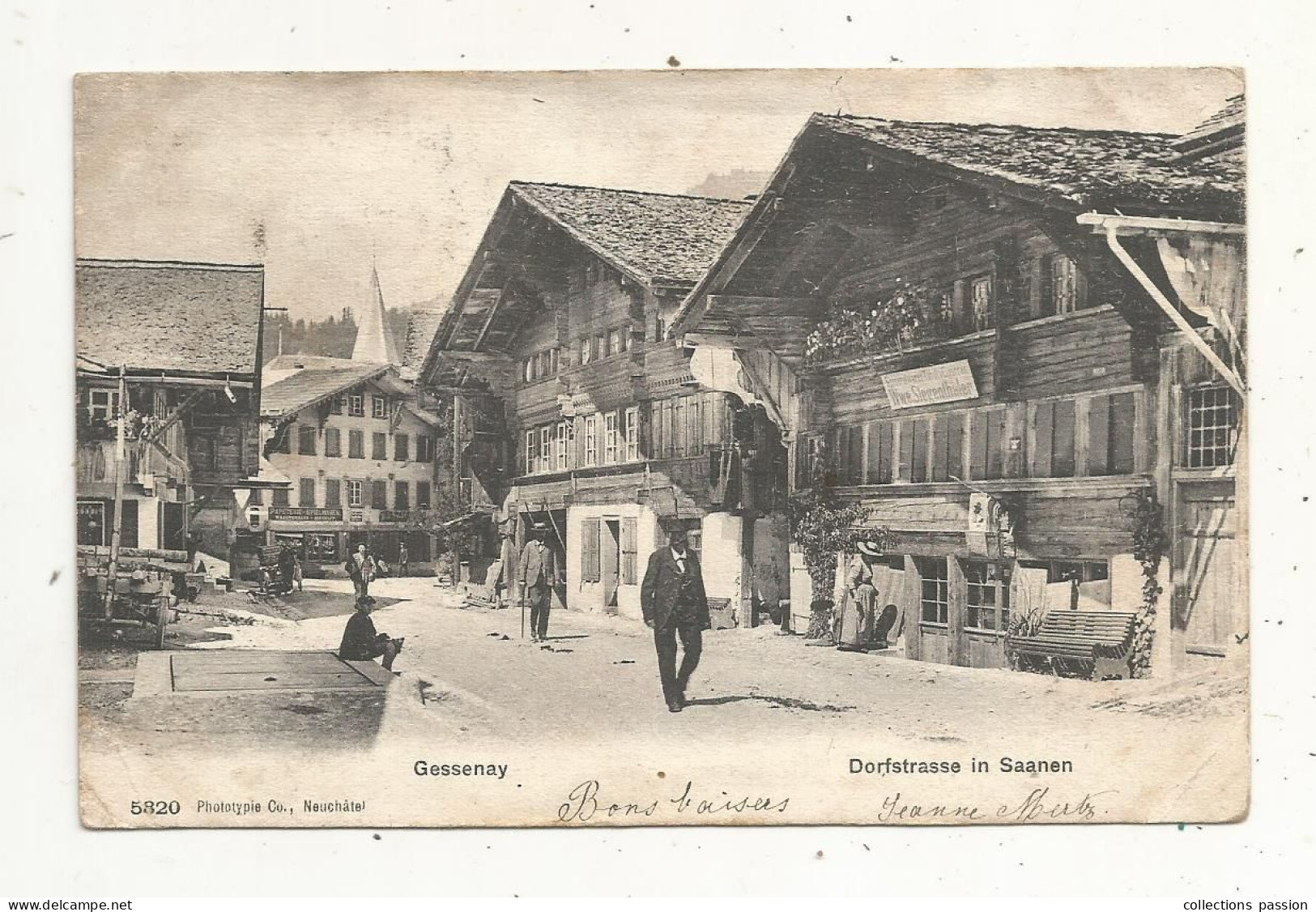 Cp, SUISSE, BE, Gessenay, Dorfstrasse In Saanen, Voyagée 1906 - Gessenay