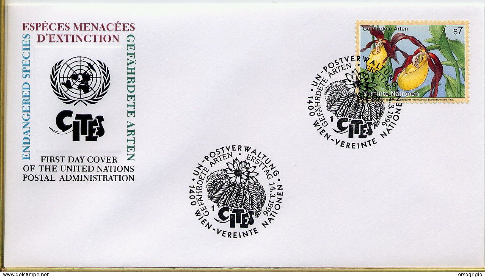 UN - VEREINTE NATIONEN - NATIONS UNIES -  FDC 1996   CITES - Blocs-feuillets