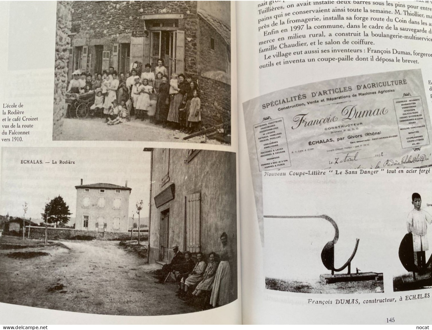 Echalas Histoire D'un Village Du Parc Du Pilat Livre Dedicacé Au Père Robert Maury Imprimeur - Rhône-Alpes