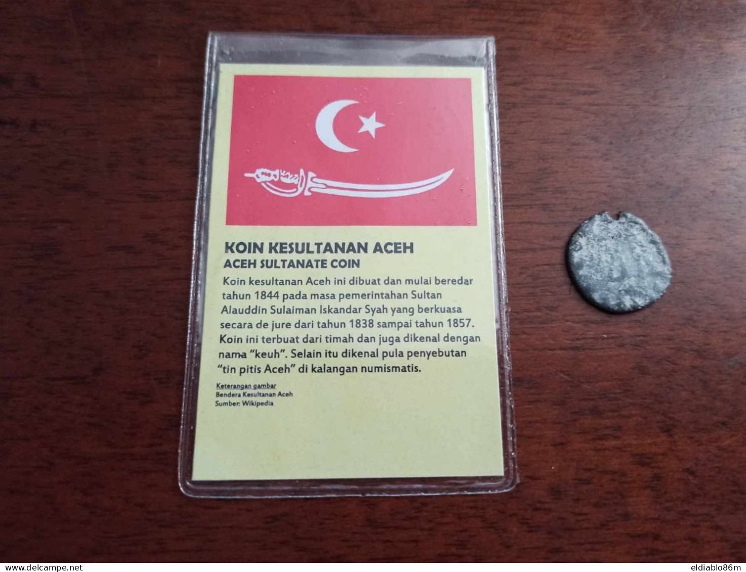 INDONESIA - ACEH SULTANATE COIN - 19TH CENTURY - ONE COIN ON SALE (FRONT BACK PICTURE) - Indonésie