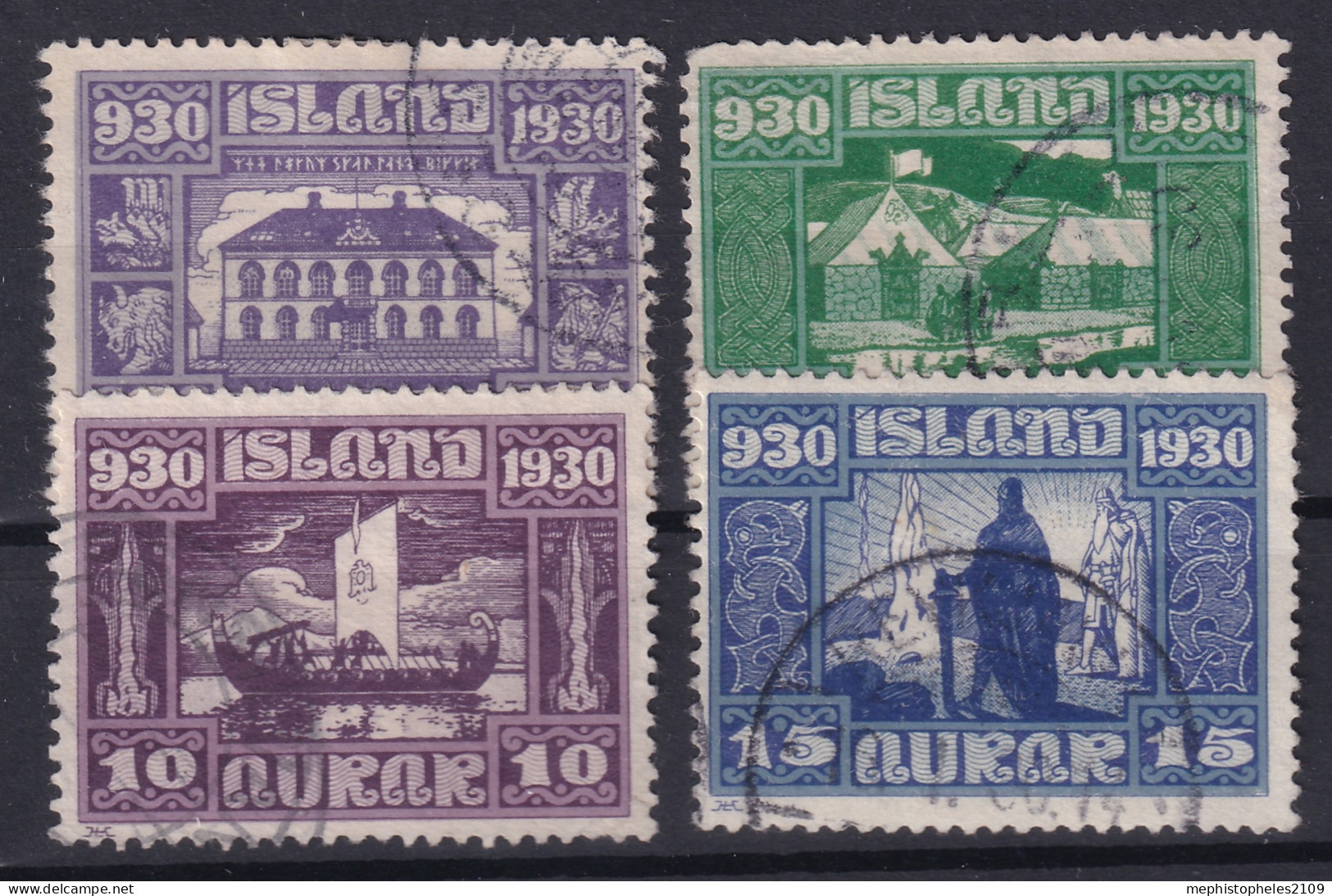 ICELAND 1930 - Canceled - Sc# 152, 154, 155, 156 - Used Stamps