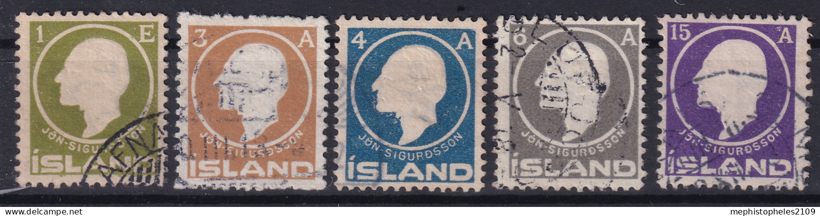 ICELAND 1911 - Canceled - Sc# 86, 87, 88, 89, 90 - Usados