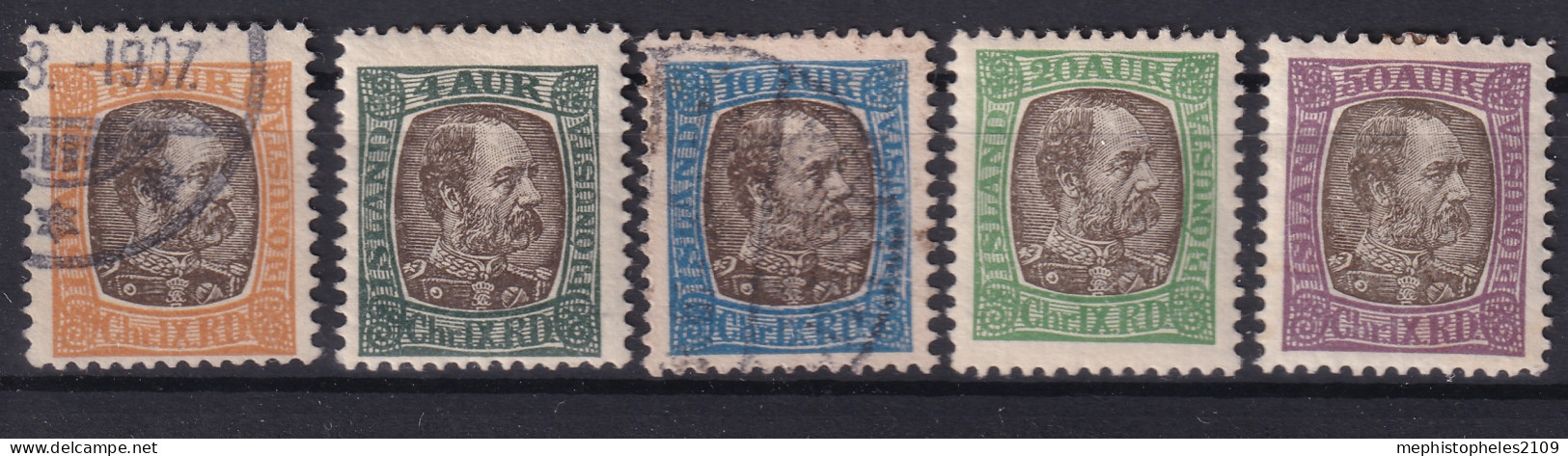 ICELAND 1902 - Canceled/MLH - Sc# O13, O14, O16, O18, O19 - Officials