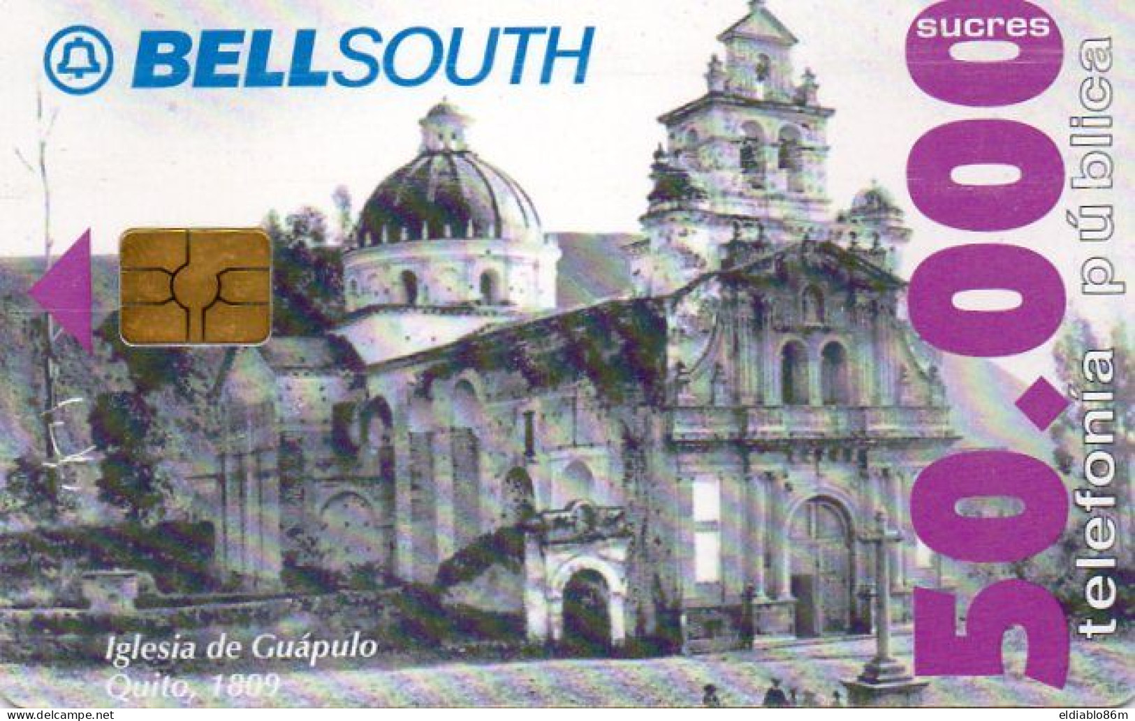 ECUADOR - CHIP CARD - BELL SOUTH - IGLESIA DE GUAPULO - Equateur