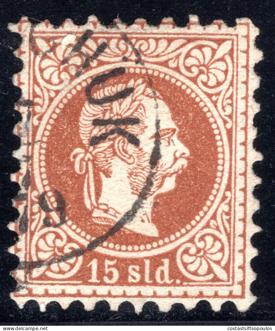 1855.BULGARIA, AUSTRIA 1867 LEVANT 15 SLD RUSCHUK POSTMARK - ...-1879 Vorphilatelie