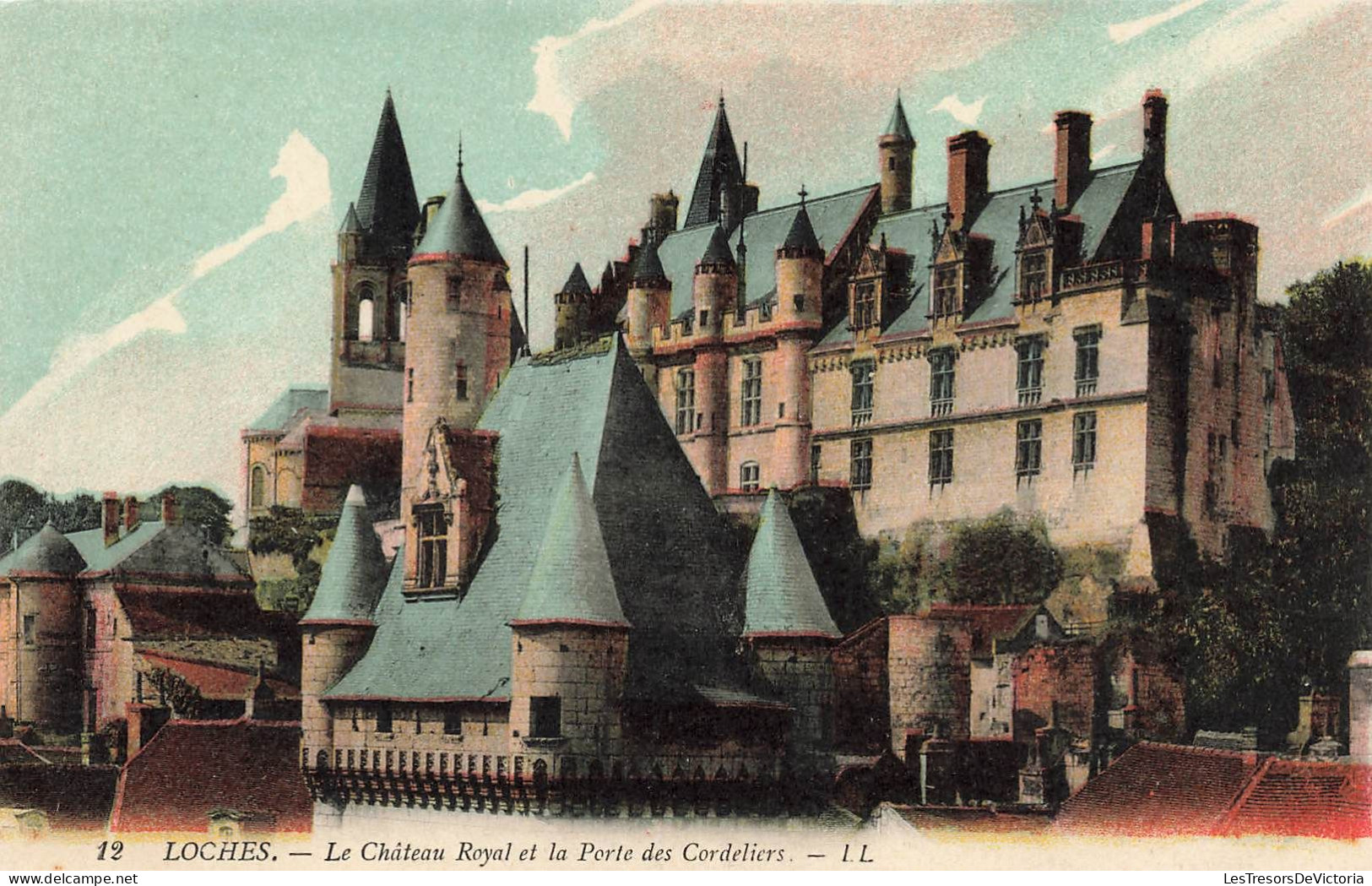 FRANCE - Loches  - Le Château Royal Et La Porte Des Cordeliers - Colorisé - Carte Postale Ancienne - Loches