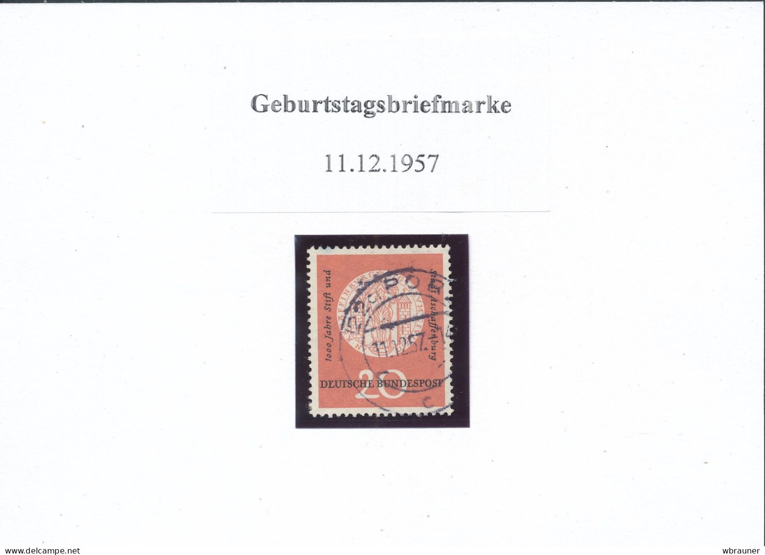 Bund 255 Gestempelt Stempeldatum 11.12.1957  Schöne Geburtsdatumsbriefmarke   Auch Zum Verschenken Geeignet - Gebraucht