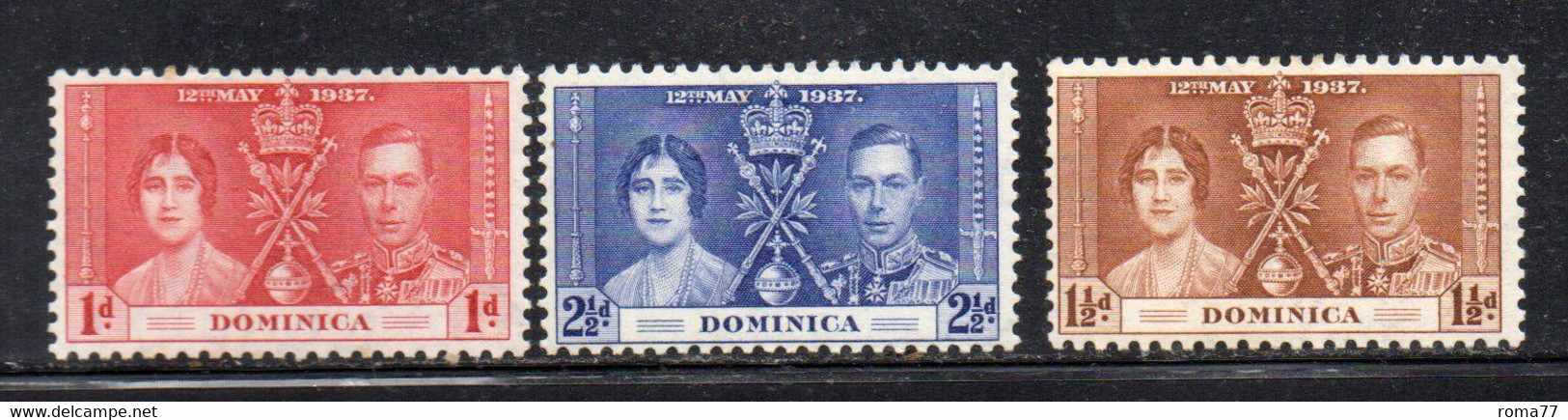 CI125 - DOMINICA 1937, Yvert Serie Dell'incoronazione  */* Gomma Stanca - Dominica (...-1978)