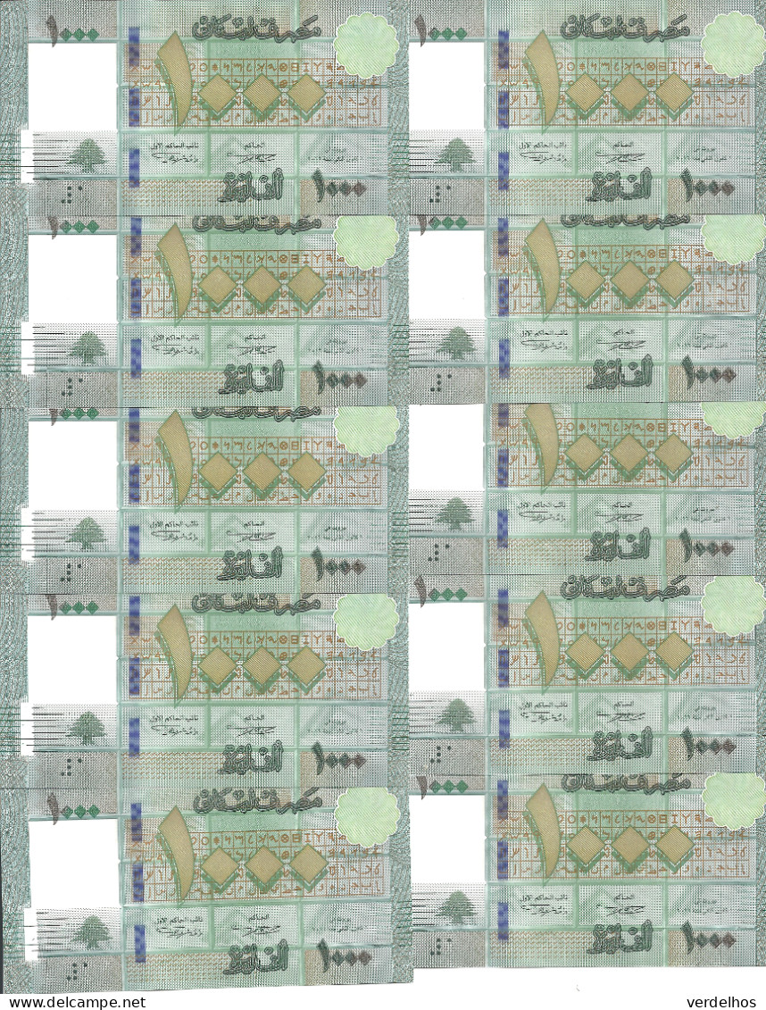 LIBAN 1000 LIVRES 2016 UNC P 90 C ( 10 Billets ) - Liban