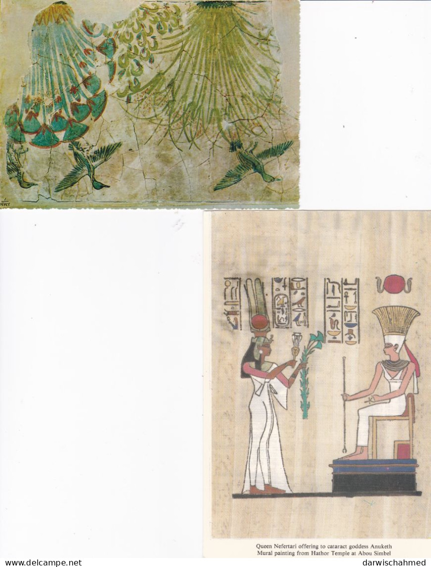 - ÄGYPTEN - EGYPT - DYNASTIE- ÄGYPTOLOGIE - KÖNIGIN NEFERTARI -ANSICHTSKARTEN - 2 POST CARD - NEUE - Musées