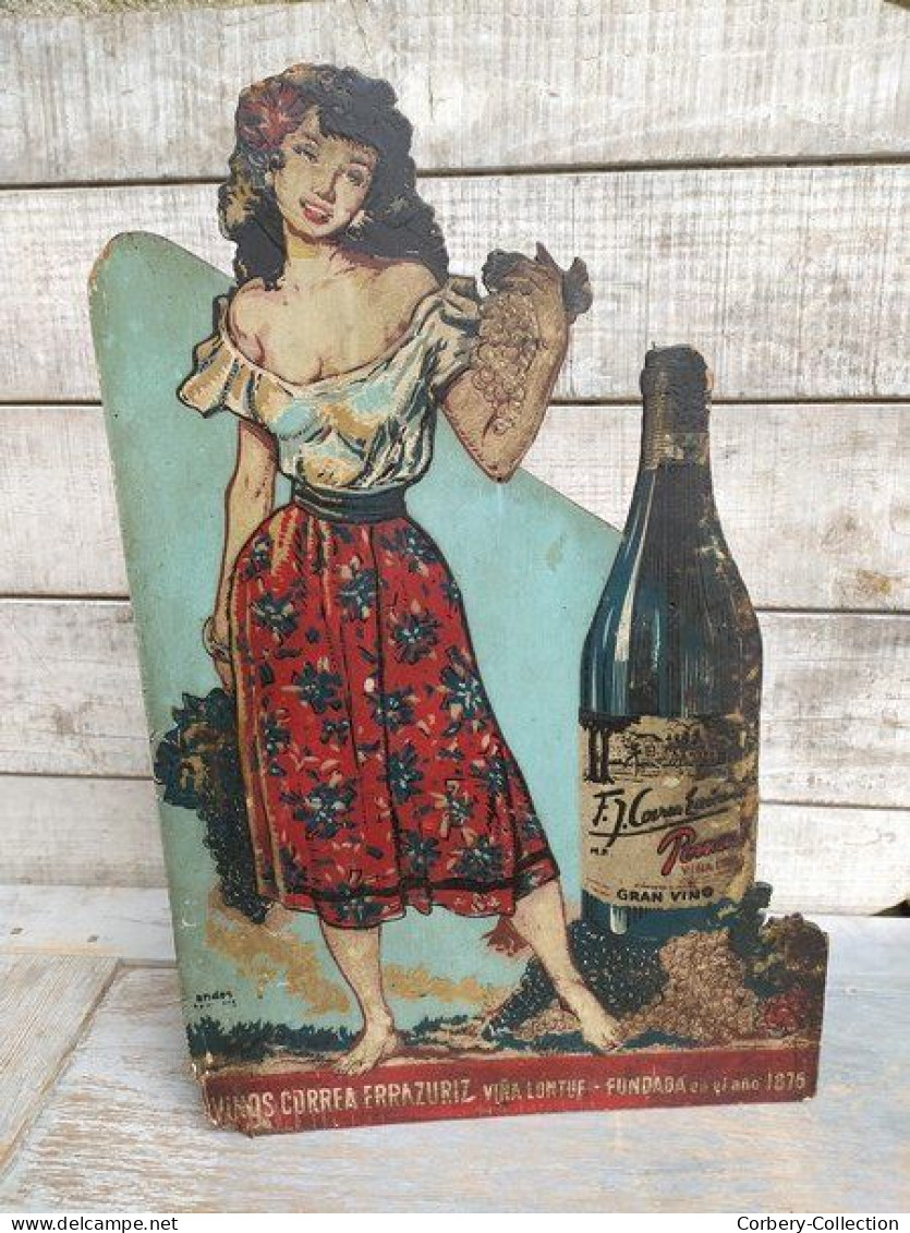 Ancien PLV Publicitaire Vin Chili Correa Errazuriz Ca1940 - Alcohols