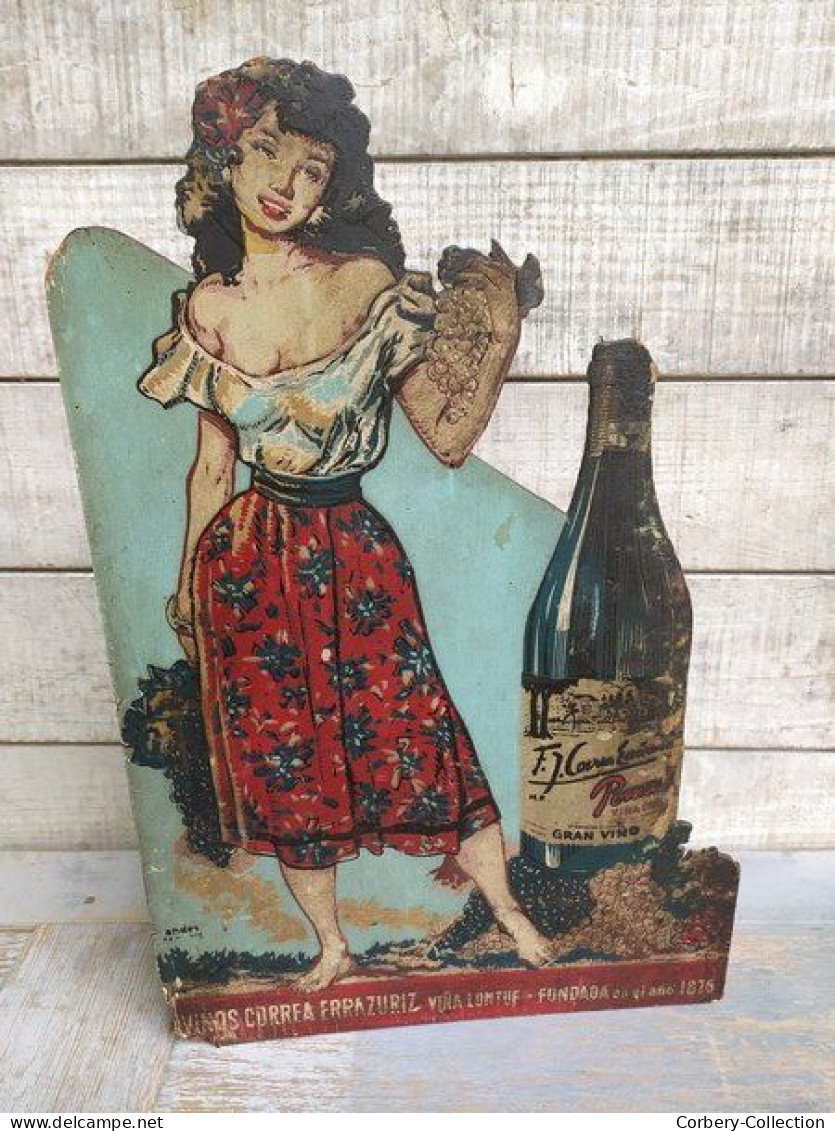 Ancien PLV Publicitaire Vin Chili Correa Errazuriz ca1940