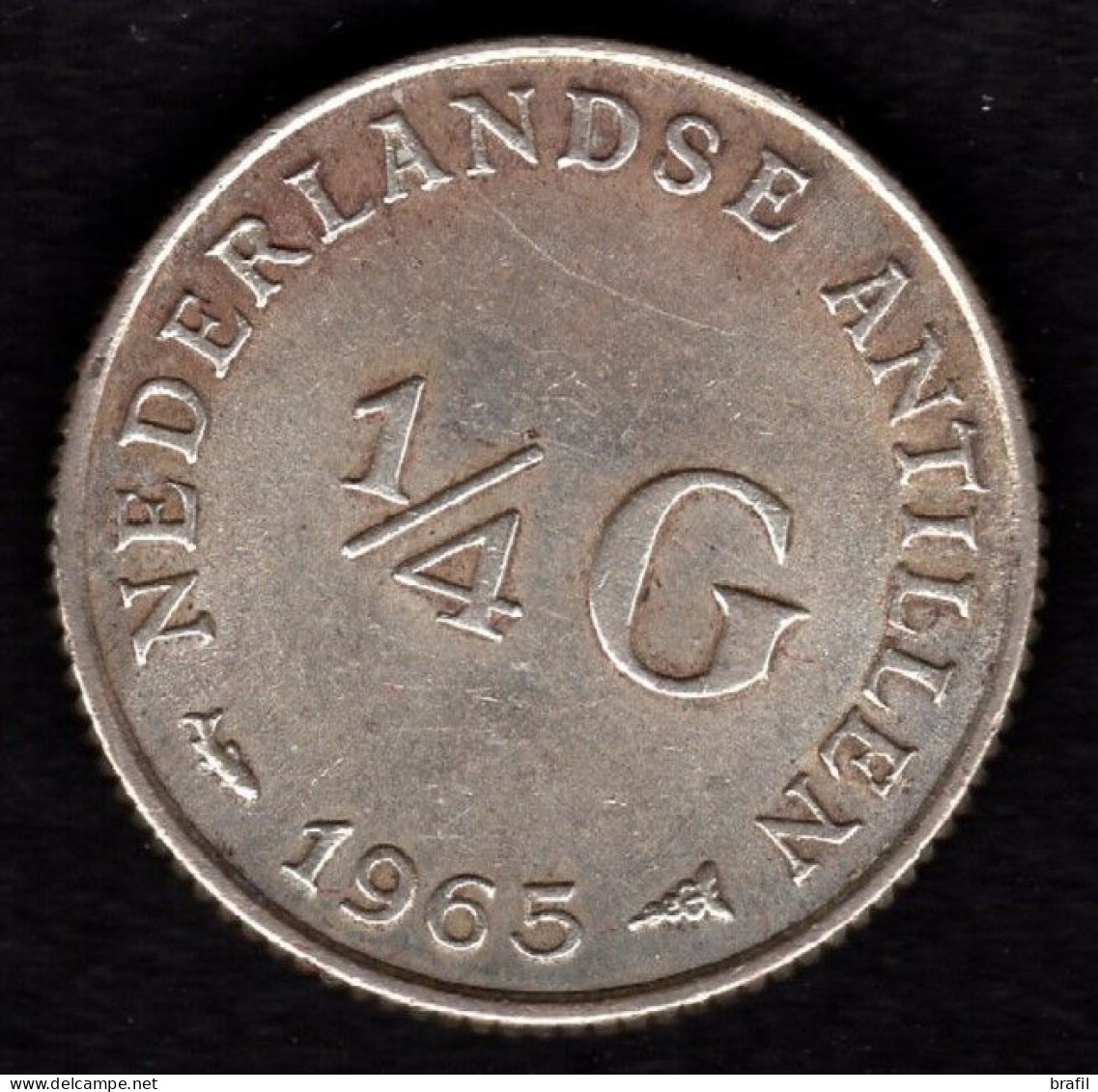 1965 Antille Olandesi 1/4 G. Argento Silver Netherlands Antilles - Moneda De Plata Silver Coin De 1/4 De Gulden - Antille