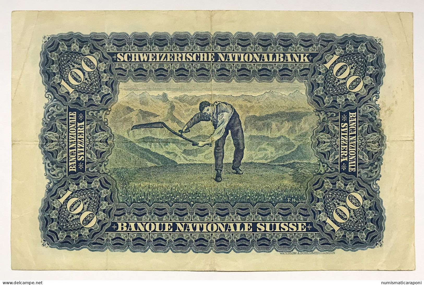 Svizzera Suisse Switzerland 100 Francs Franken Franchi 23 03 1944 Mb/bb Naturale LOTTO 1206 - Suiza