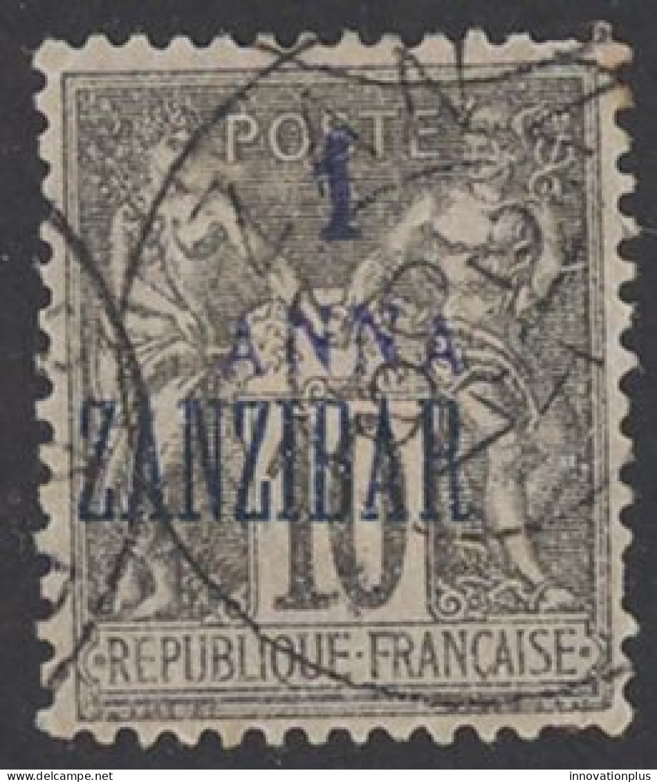 France-Offices In Zanzibar Sc# 19 Used 1896-1900 1a On 10c Overprint - Usati