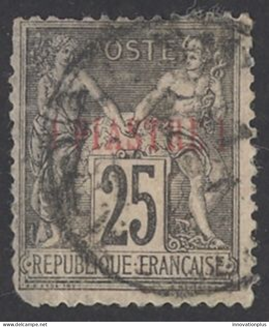 France-Offices In Turkey Sc# 1 Used 1885-1901 1pi On 25c Overprint - Oblitérés