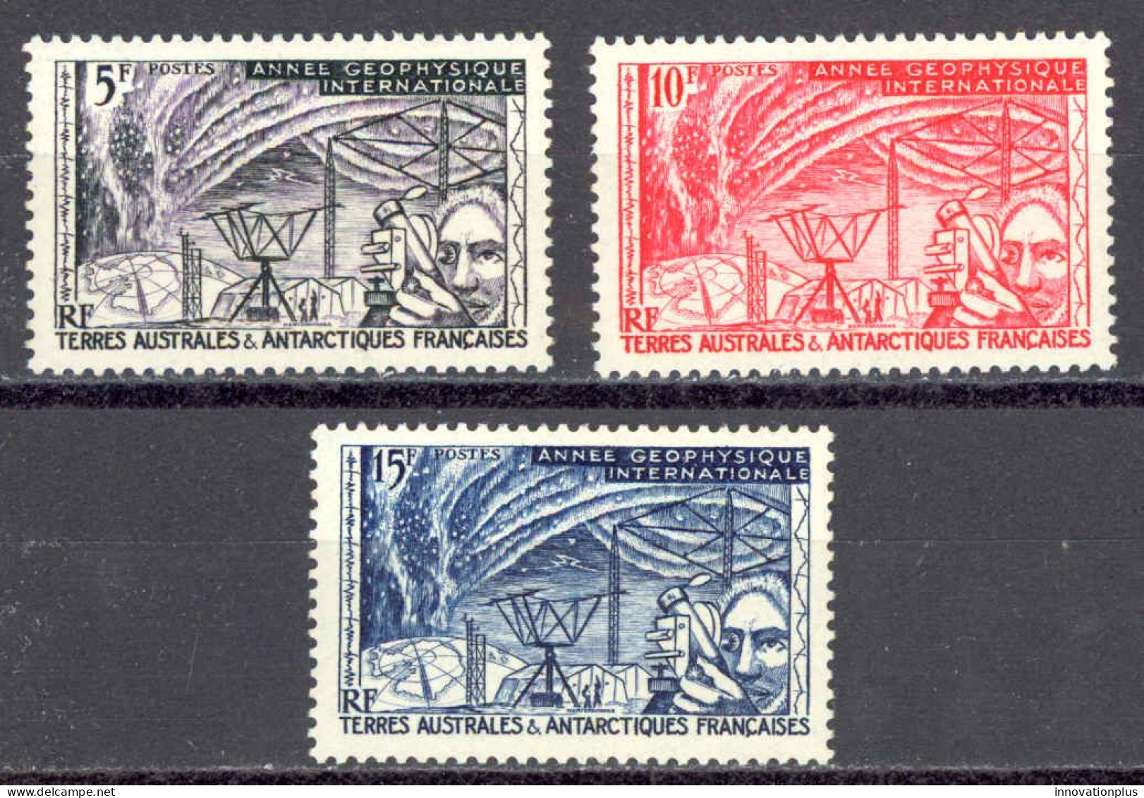 French Southern & Antarctic Terr. Sc# 8-10 MNH 1957 Polar Observation - Neufs