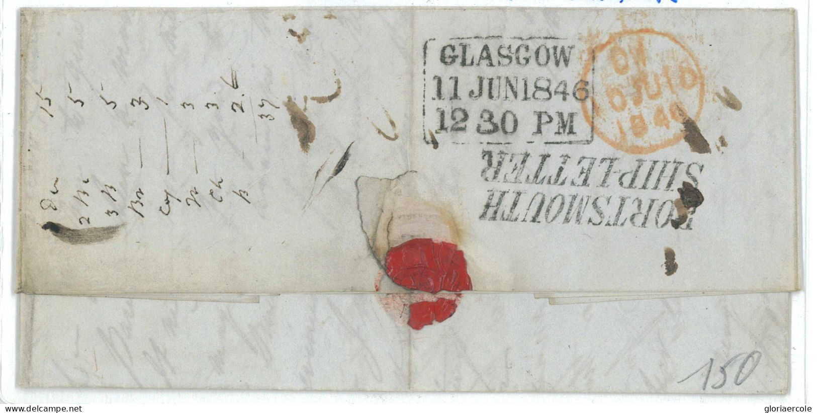 P 1288  - PREPHILATELIC FOLDED LETTER, 1846 FROM TASMANIA - Briefe U. Dokumente