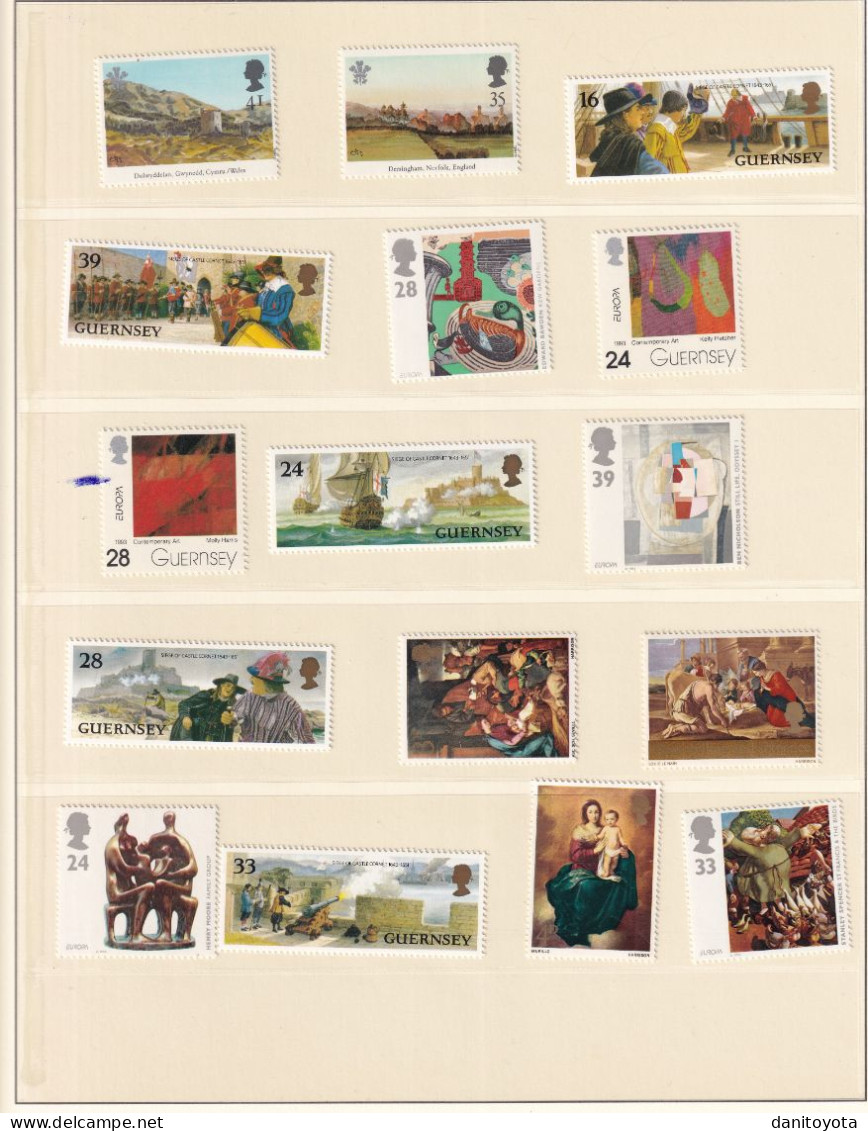 Tema Pintura. Colección de sellos montada en 15 hojas Lindner