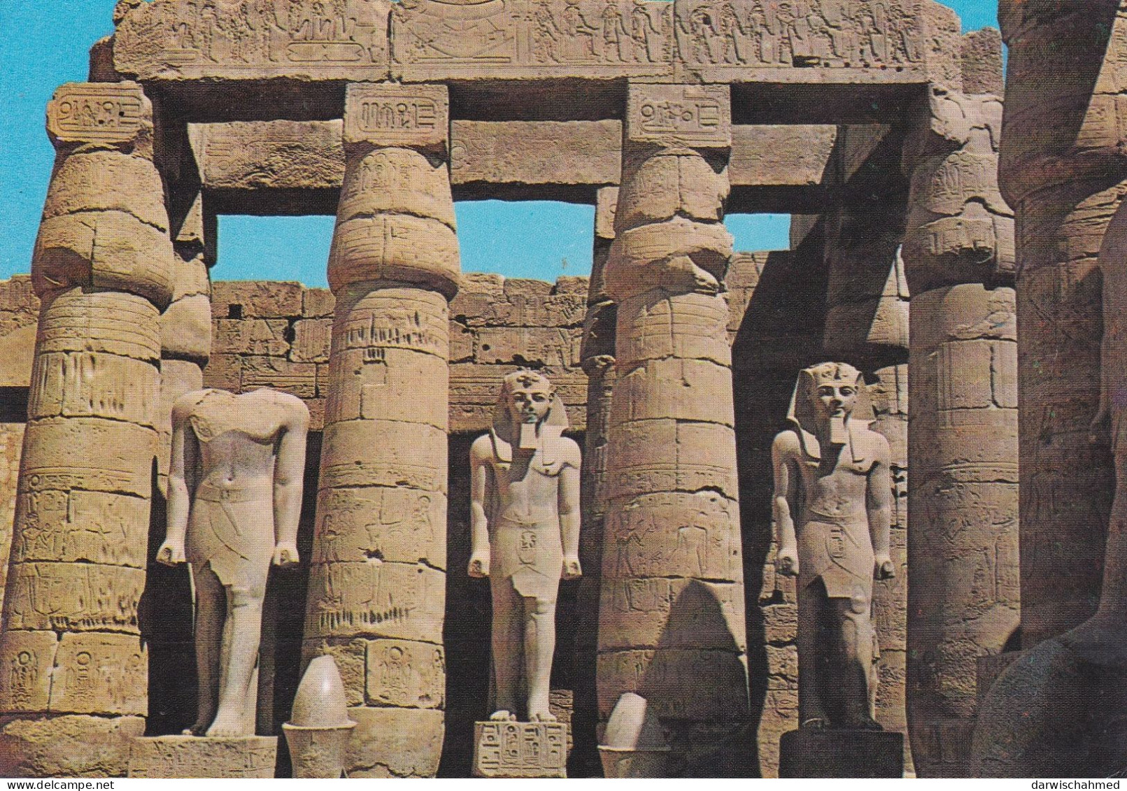 ÄGYPTEN - EGYPT - DYNASTIE- ÄGYPTOLOGIE - RAMSES II TEMPEL - LUXOR - POST CARD - GEBRAUCHT - Sphinx
