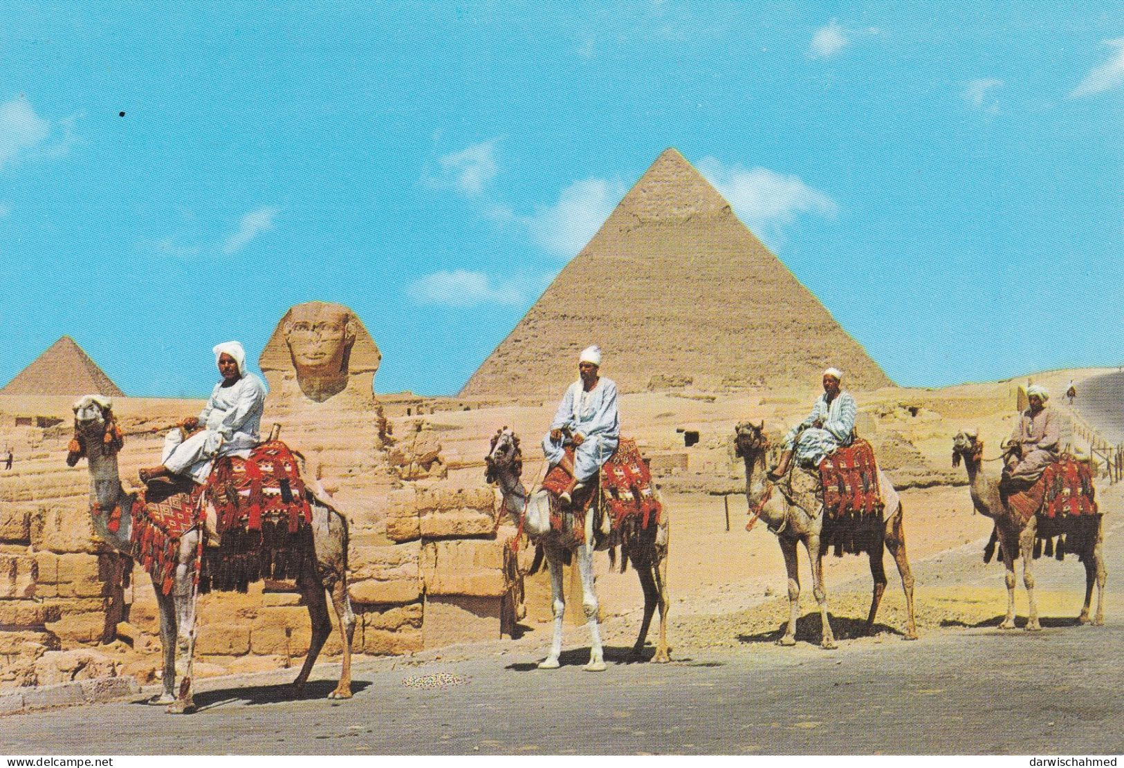 - ÄGYPTEN - EGYPT - DYNASTIE- ÄGYPTOLOGIE - SPHINX AUF CHEOPSPYRAMIDE - POST CARD - USED - Sphinx