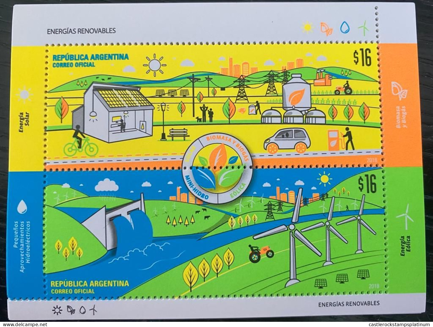 P) 2018 ARGENTINE, RENEWABLE ENERGY, SOUVENIR SHEET, COLOR PALETTE, MNH - Autres & Non Classés