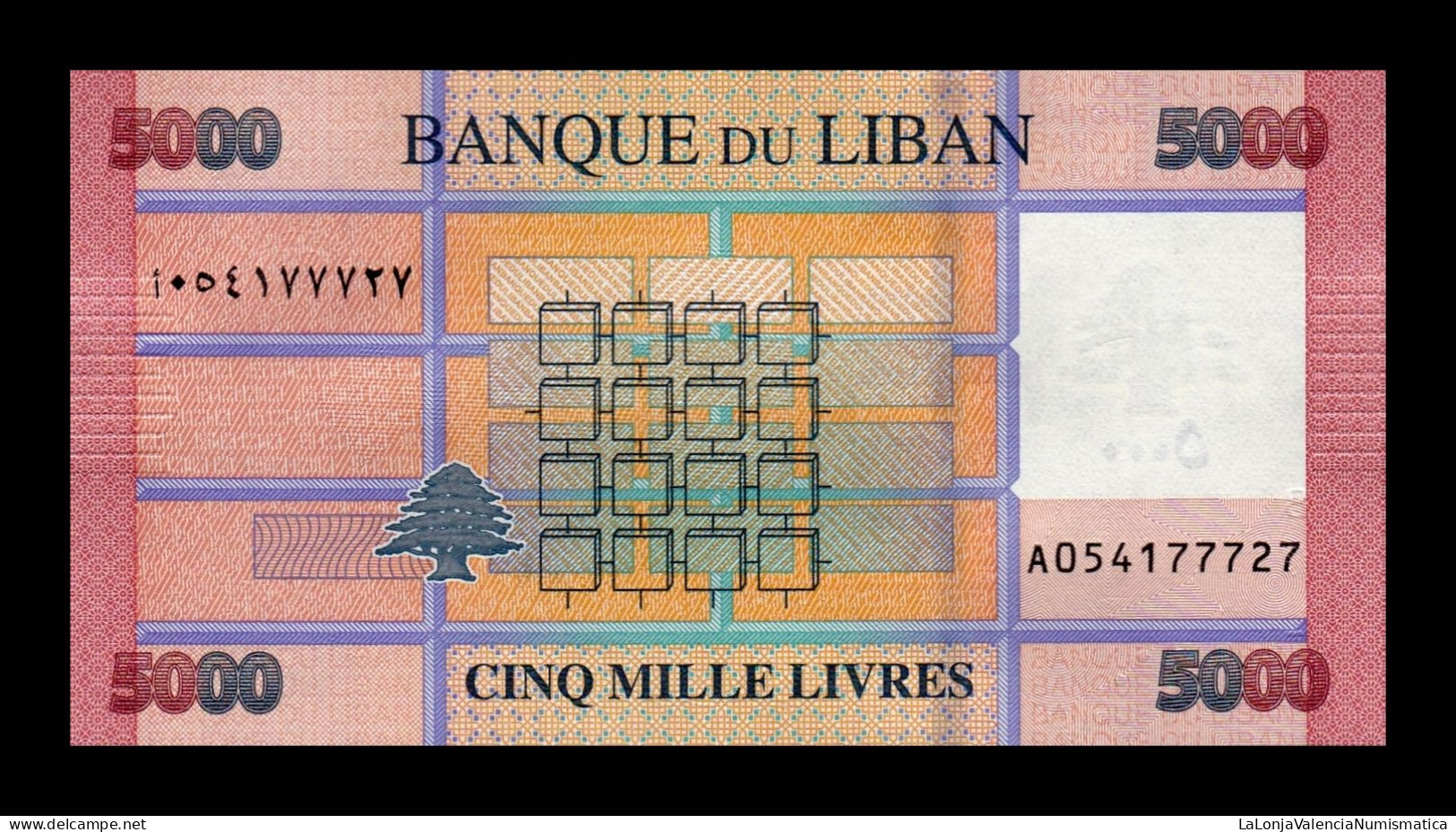 Líbano Lebanon 5000 Livres 2021 Pick 91c Sc Unc - Liban