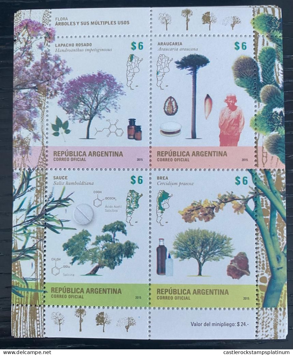 P) 2015 ARGENTINA, FLORA TREES, MINISHEET, COLOR PALETTE, MNH - Otros & Sin Clasificación