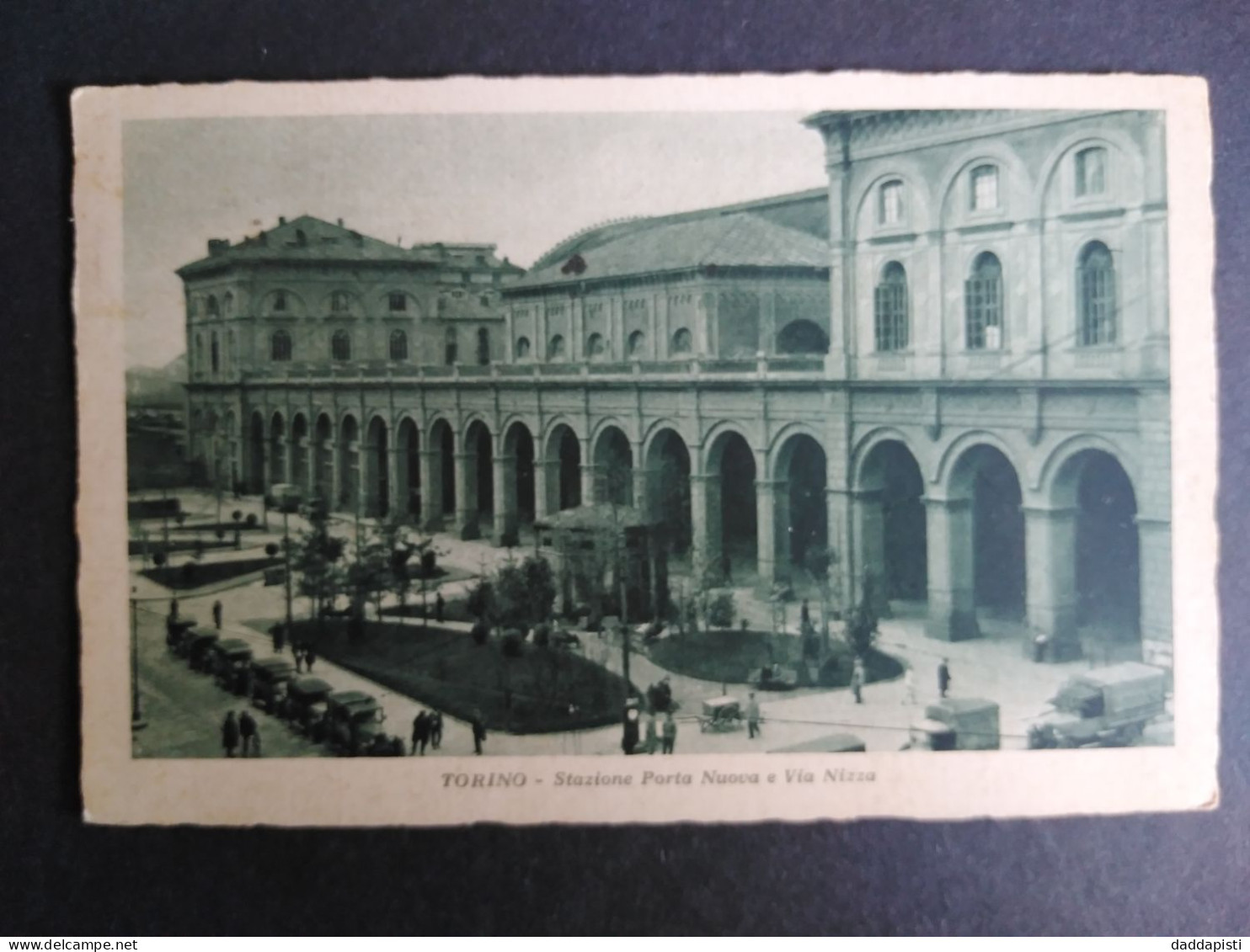 [S1] Torino - Stazione Porta Nuova E Via Nizza, Animata Con Auto D'epoca E Furgoncini. Piccolo Formato, Viaggiata, 1939 - Stazione Porta Nuova