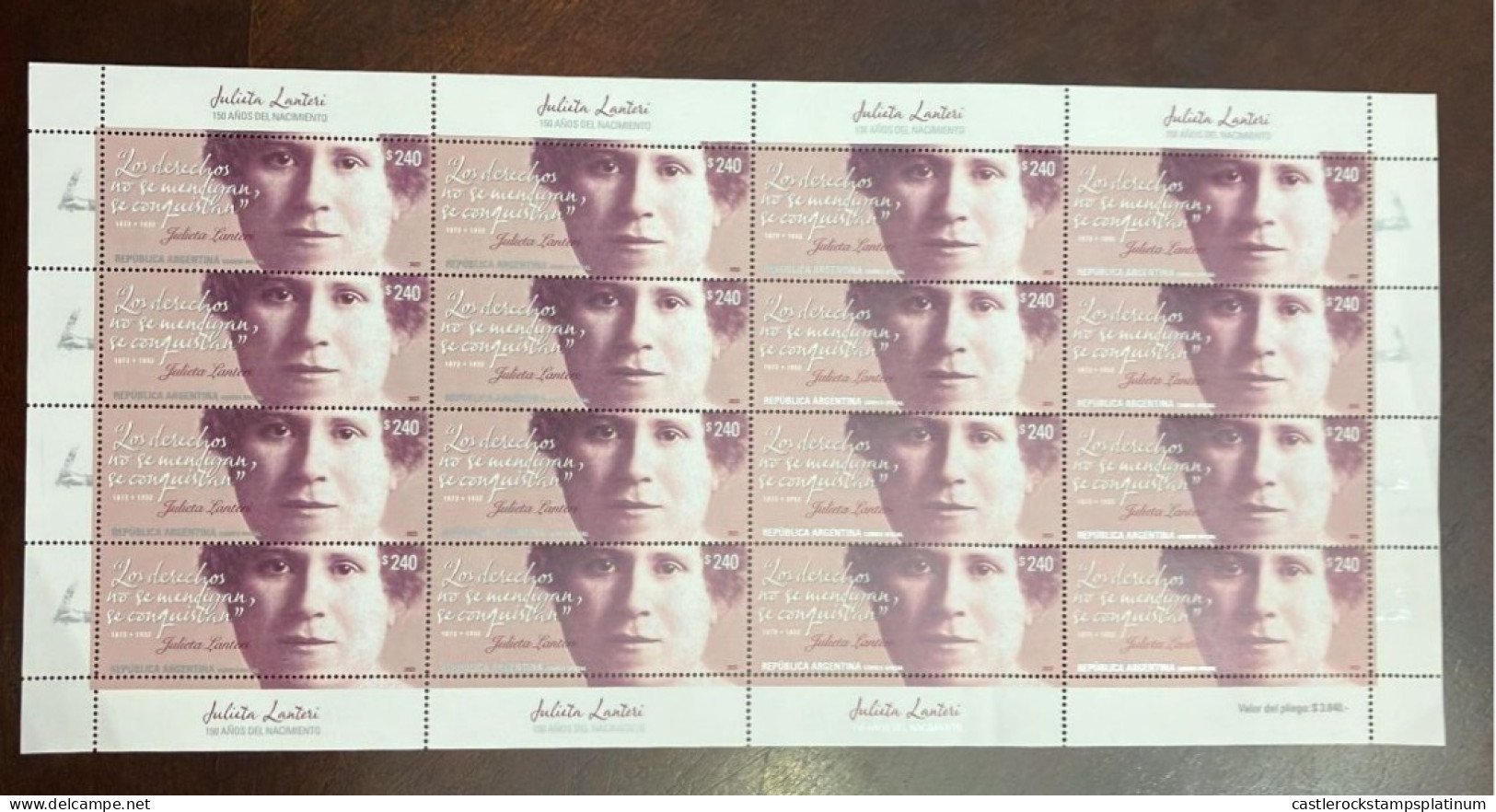P) 2023 ARGENTINA, RIGHTS ARE NOT BEGGED, THEY ARE CONGUERED  JULIETA LANTERI, COMPLETE SHEET, MNH - Andere & Zonder Classificatie