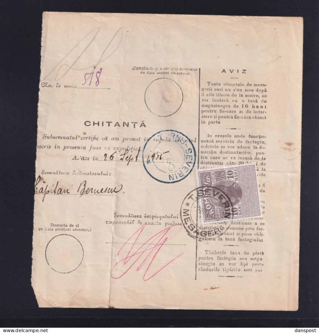 Rumänien Romania Geldanweisung 1915(2) - Briefe U. Dokumente