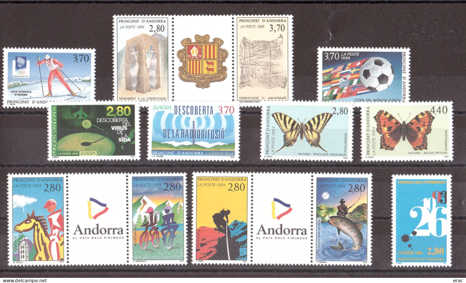 Andorre - Année Complète 1994 - N° 441 à 453 - Neufs ** - 13 Tp - Full Years