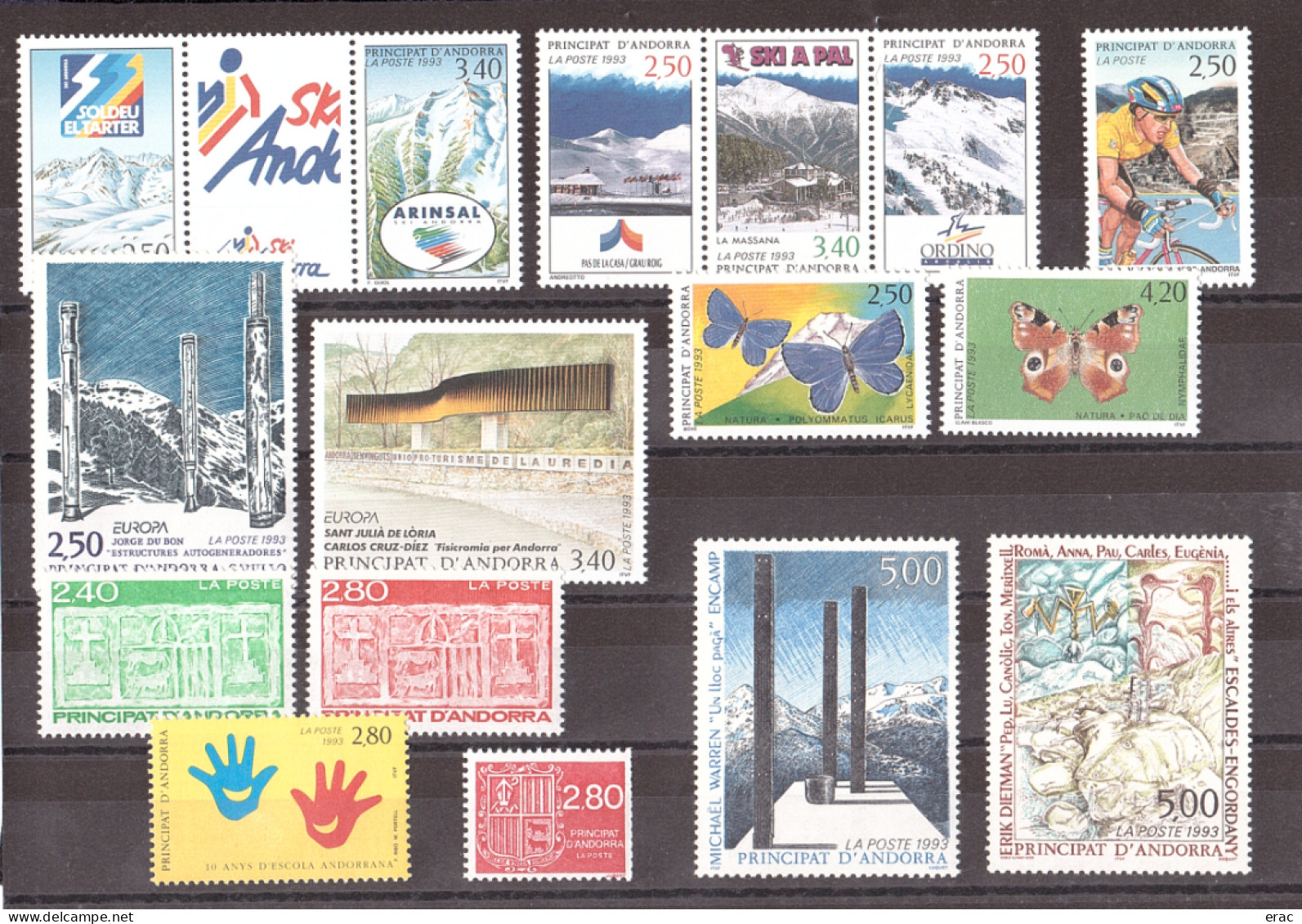 Andorre - Année Complète 1993 - N° 425 à 440 - Neufs ** - 15 Tp - Années Complètes