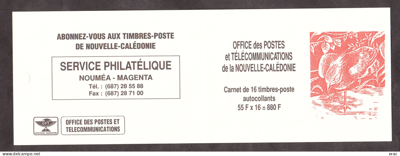 Nouvelle-Calédonie - 1993 - Carnet C 639 - Neuf ** - Le Cagou - Markenheftchen