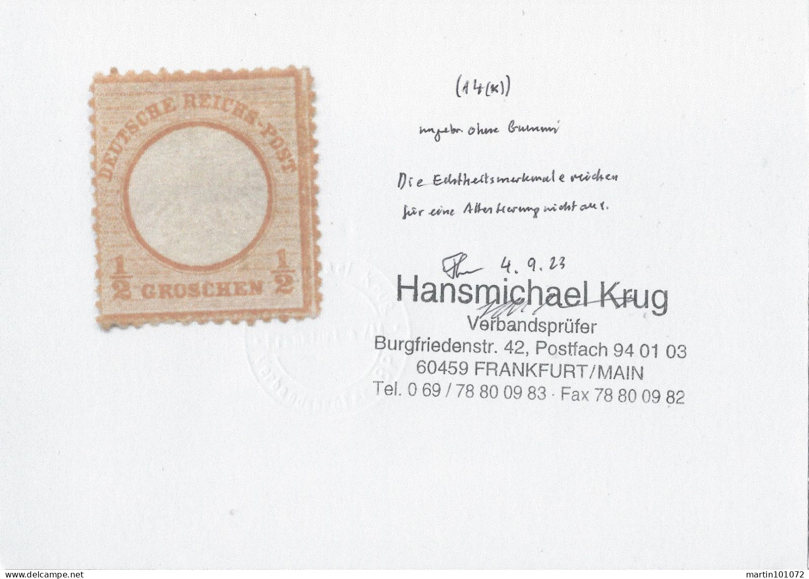Adler Mit Kleinem Brustschild 1872 - Mögliche Michel 14 Ungebraucht - Siehe BPP Prüfergebnis - Unused Stamps