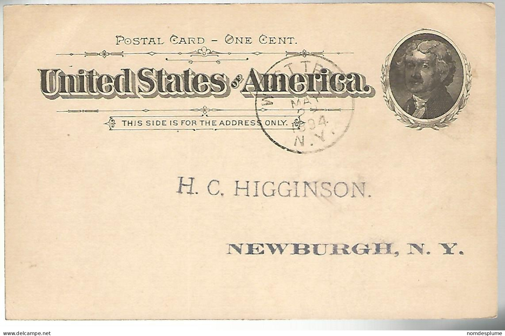 52922 ) USA Postal Stationery Newburgh West Troy Postmarks  1894 - ...-1900