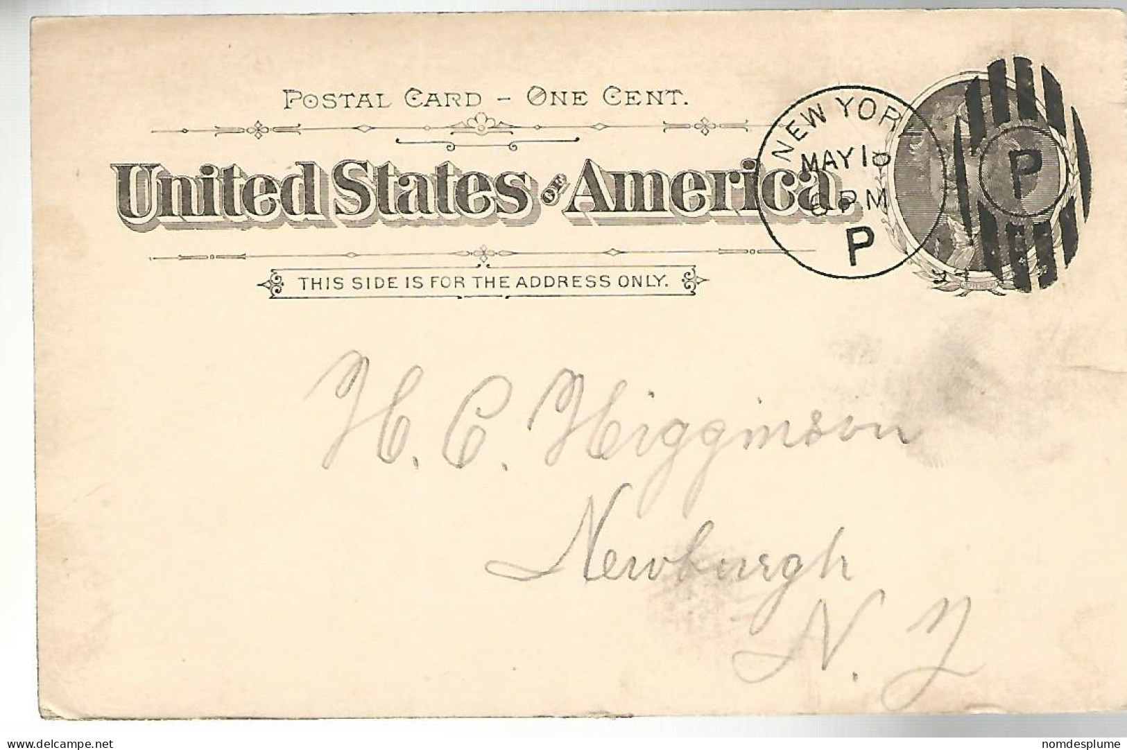 52924 ) USA Postal Stationery Newburgh New York Postmarks  Duplex 1894 - ...-1900