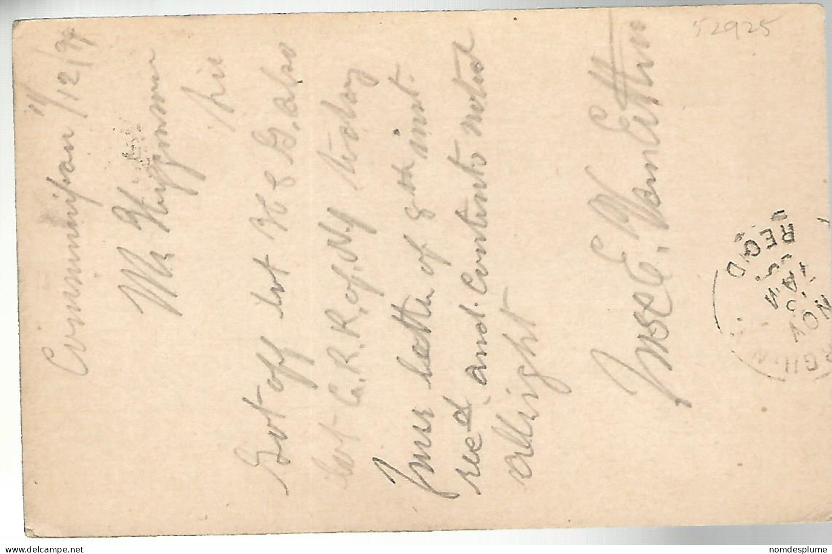 52925 ) USA Postal Stationery New York Newburgh Postmarks Duplex 1894 - ...-1900