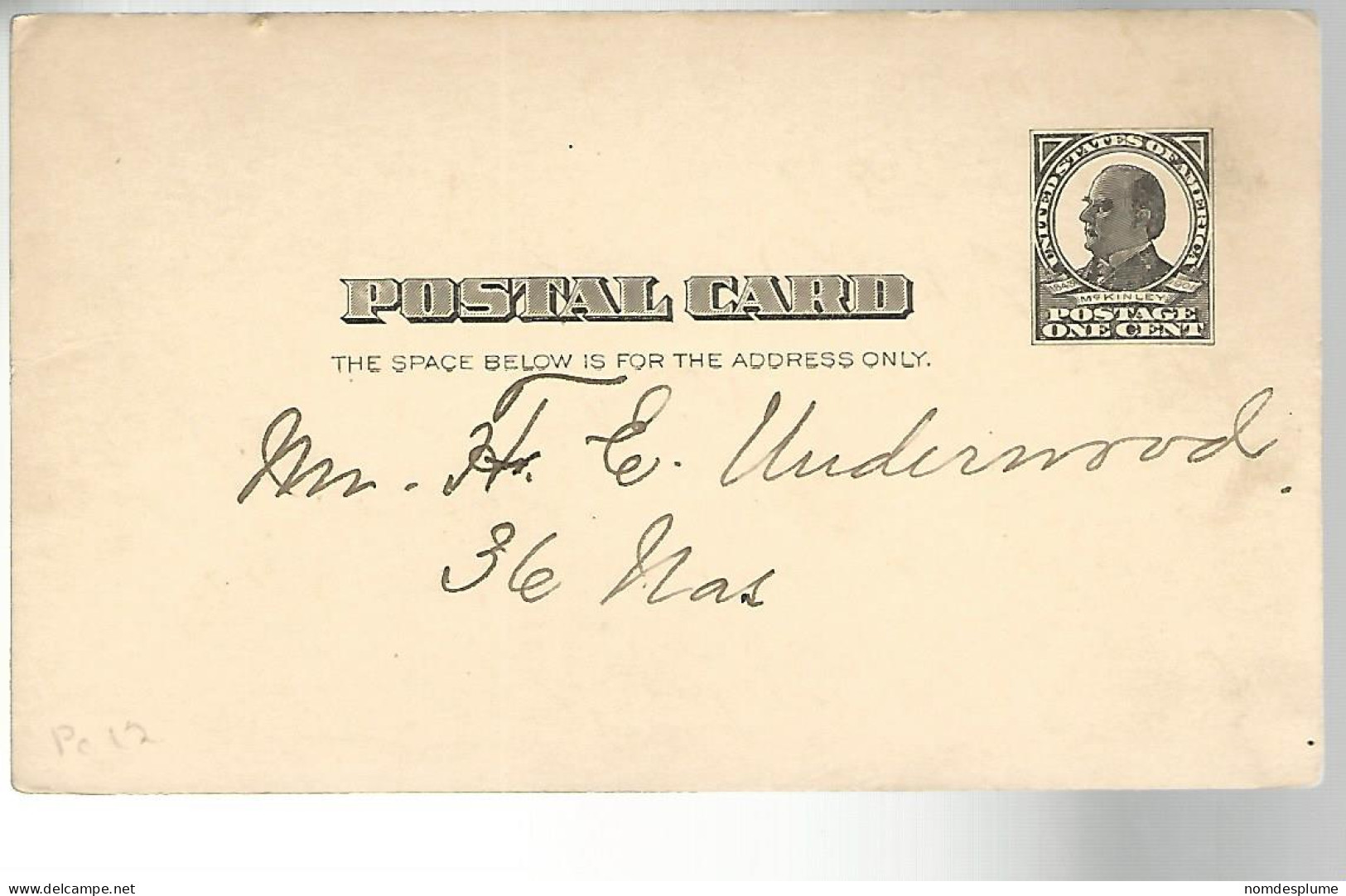 52941 ) USA Postal Stationery  - 1901-20