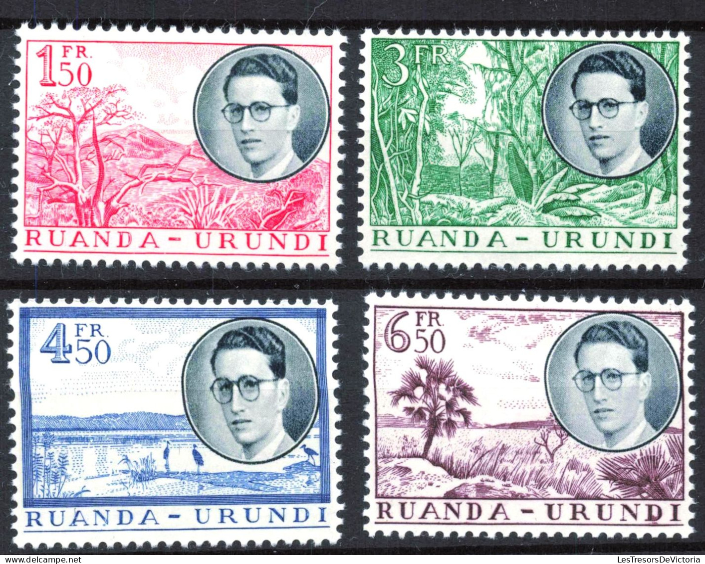 Timbre - Ruanda Urundi - COB 50/61* - 1924 - Timbre Congo Belge Surchargés Ruanda Urundi - Cote 45 - Neufs