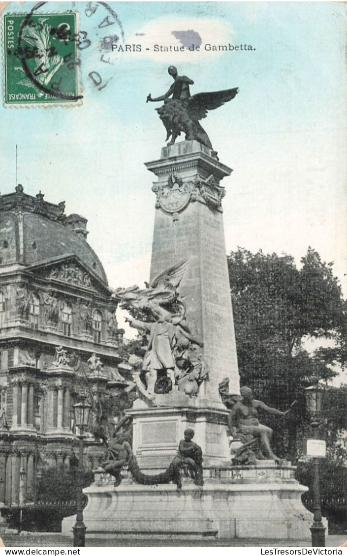 FRANCE - Paris - Statue De Gambetta - Colorisé - Carte Postale Ancienne - Estatuas